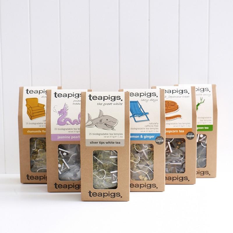 TeaPigs Mixed Case of 6 - 15 Tea Bags per Box