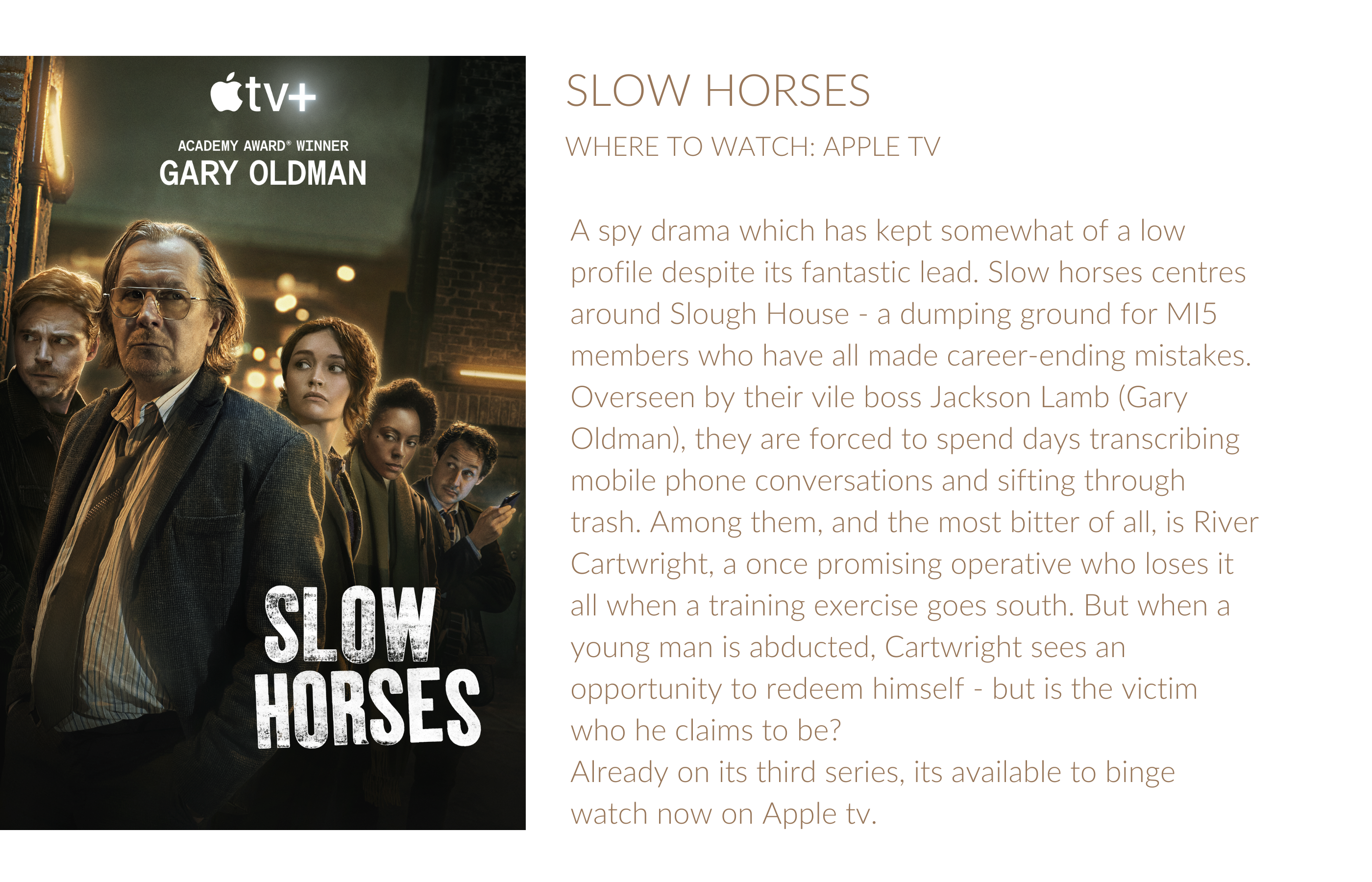 Slow Horses - Apple tv