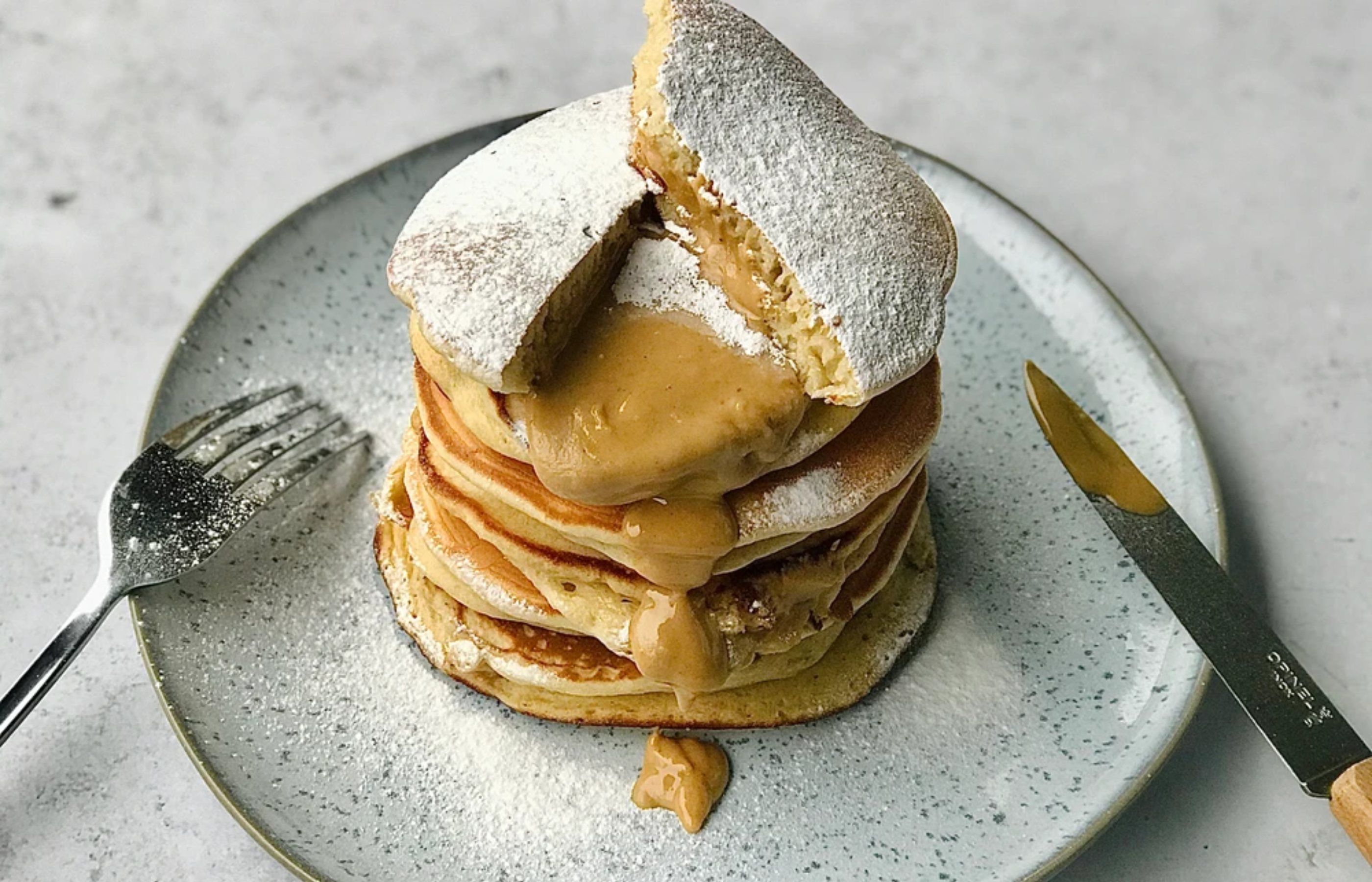 Banana Lava Pancake with Peanut Butter