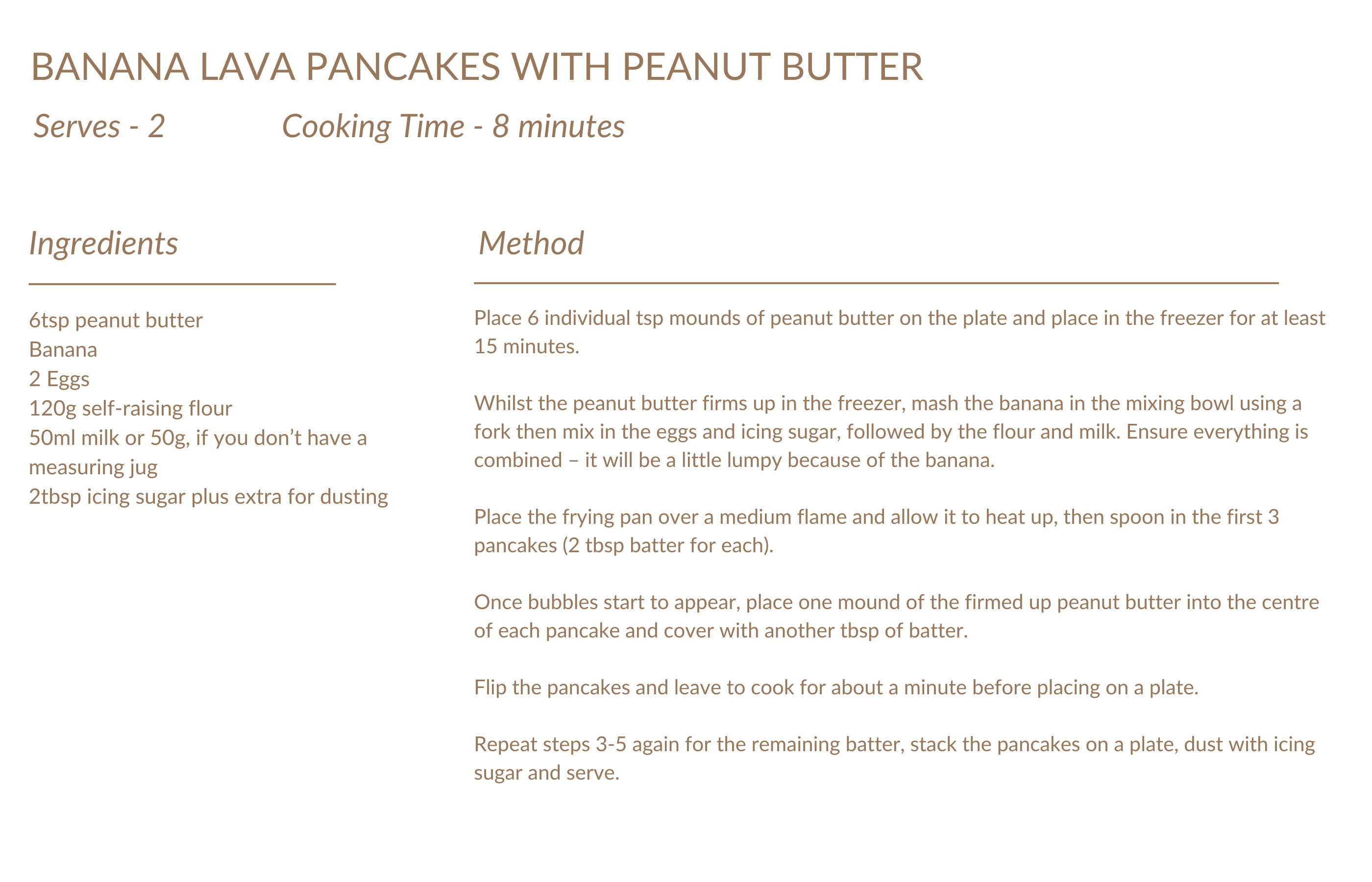 Banana Lava Pancake with Peanut Butter