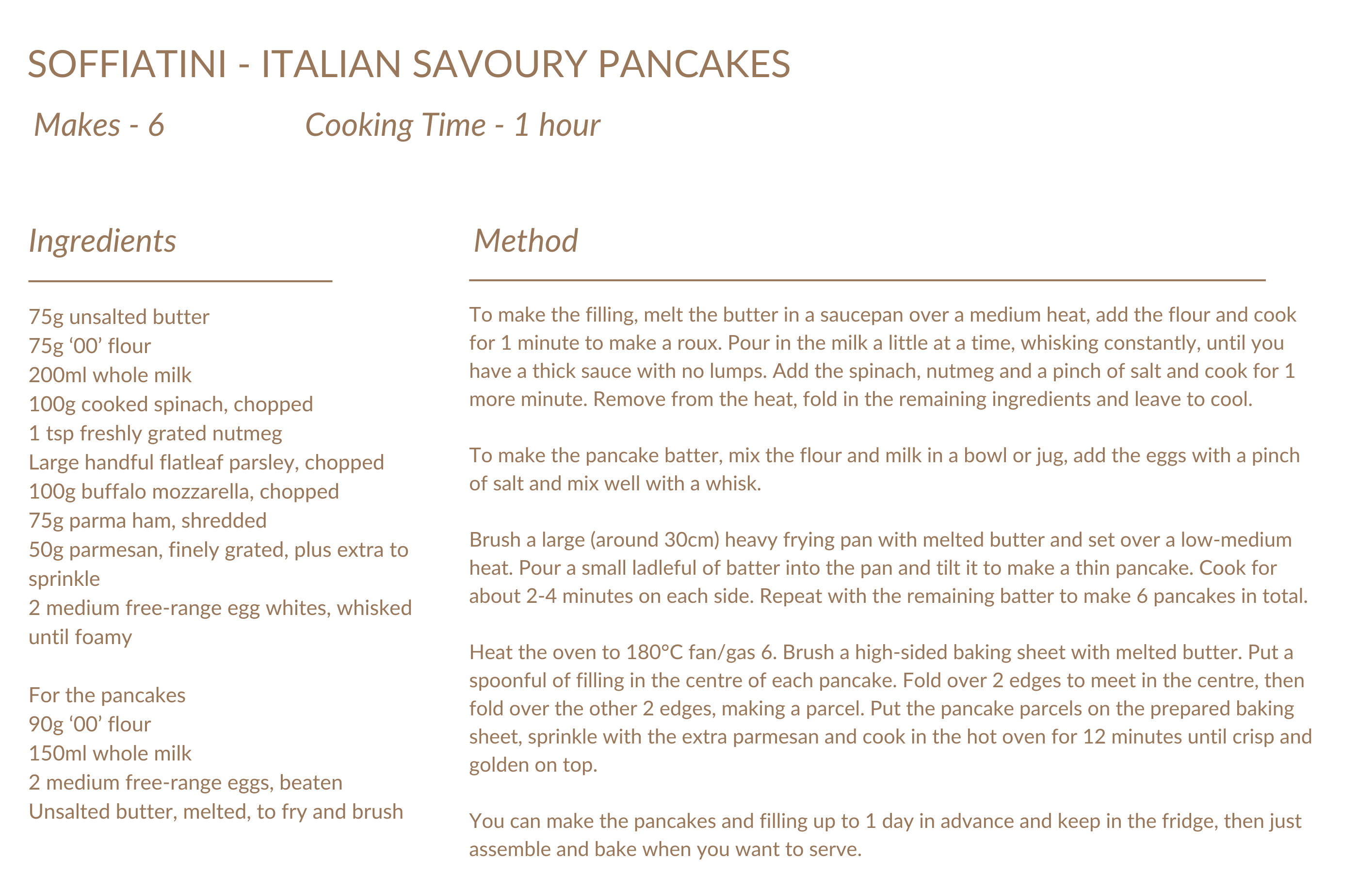 Soffiatini Italian Savoury Pancakes