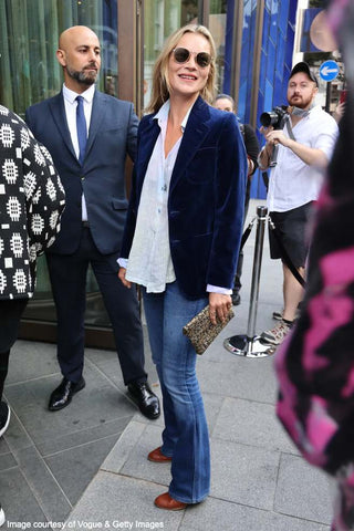 kate moss wearing bootleg jeans 2021 vogue