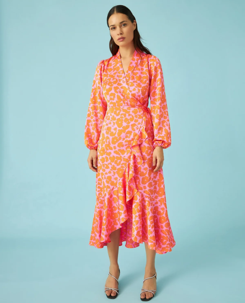 Cras Lara Leo Orange Dress - Biscuit Clothing Ltd