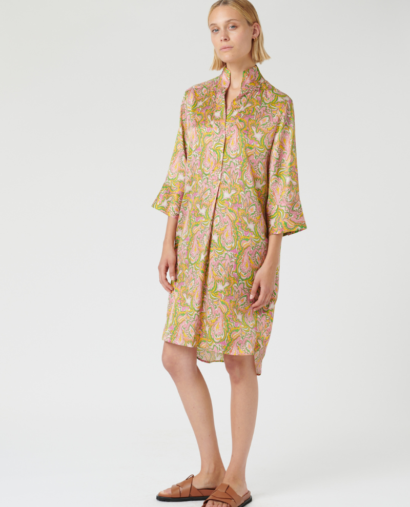 Dea Kudibal Kamille Petal Parakeet Shirt Dress - Biscuit Clothing Ltd