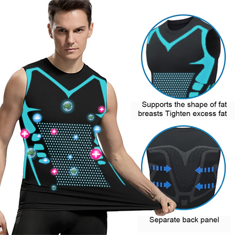 Gfouk Menionic Tourmaline Posturecorrector Vest Ionic Shaping Sleeveless  Shirt Gynecomastia Compression Shirts for Men - AliExpress