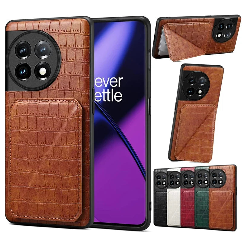 Crocodile Pattern OnePlus Card Holder Case