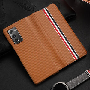 LuxGuard PU Fiber Flip Case for Samsung Galaxy Z Fold 2 & 3 5G - VeridexMarket