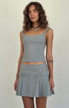 AHANU PLEAT MINI SKIRT GREY