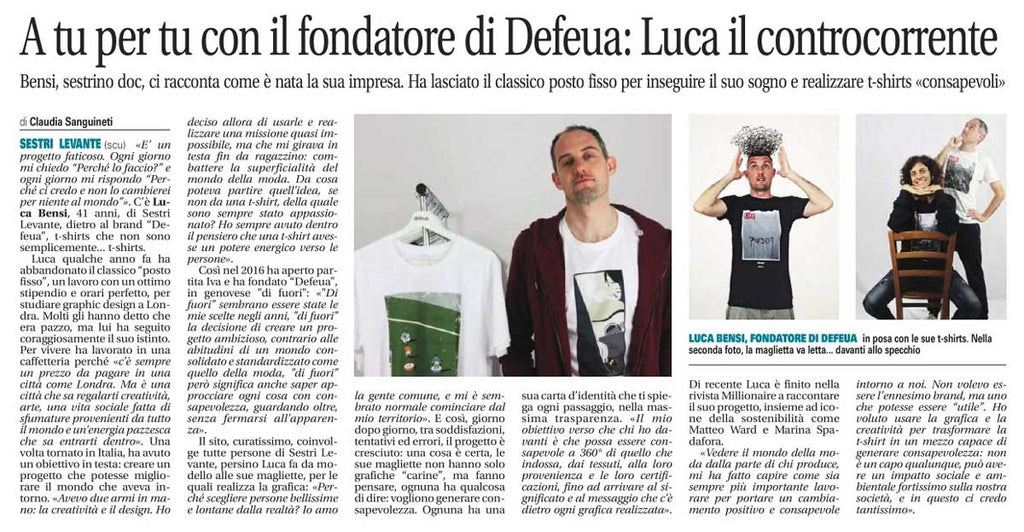 Articolo su Defeua® pubblicato sul giornale