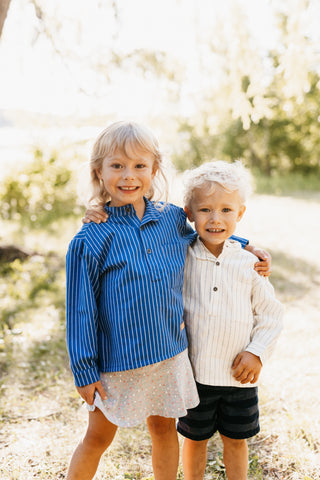 Nordic children´s shirts in blue and white