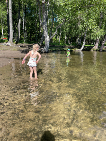 Kids splashing at Sognsvann