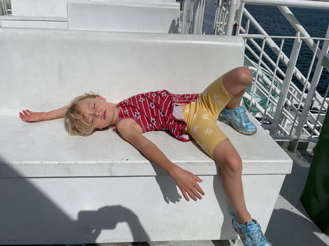 girl relaxing on a boat