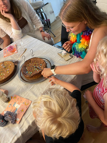 cutting a birthday cake