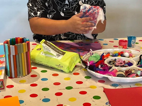 Creative arts are an important bonding exercise and with the support of the team at Bear Cottage the families do not need to worry about cleaning up or cooking. So they have time to spend together.