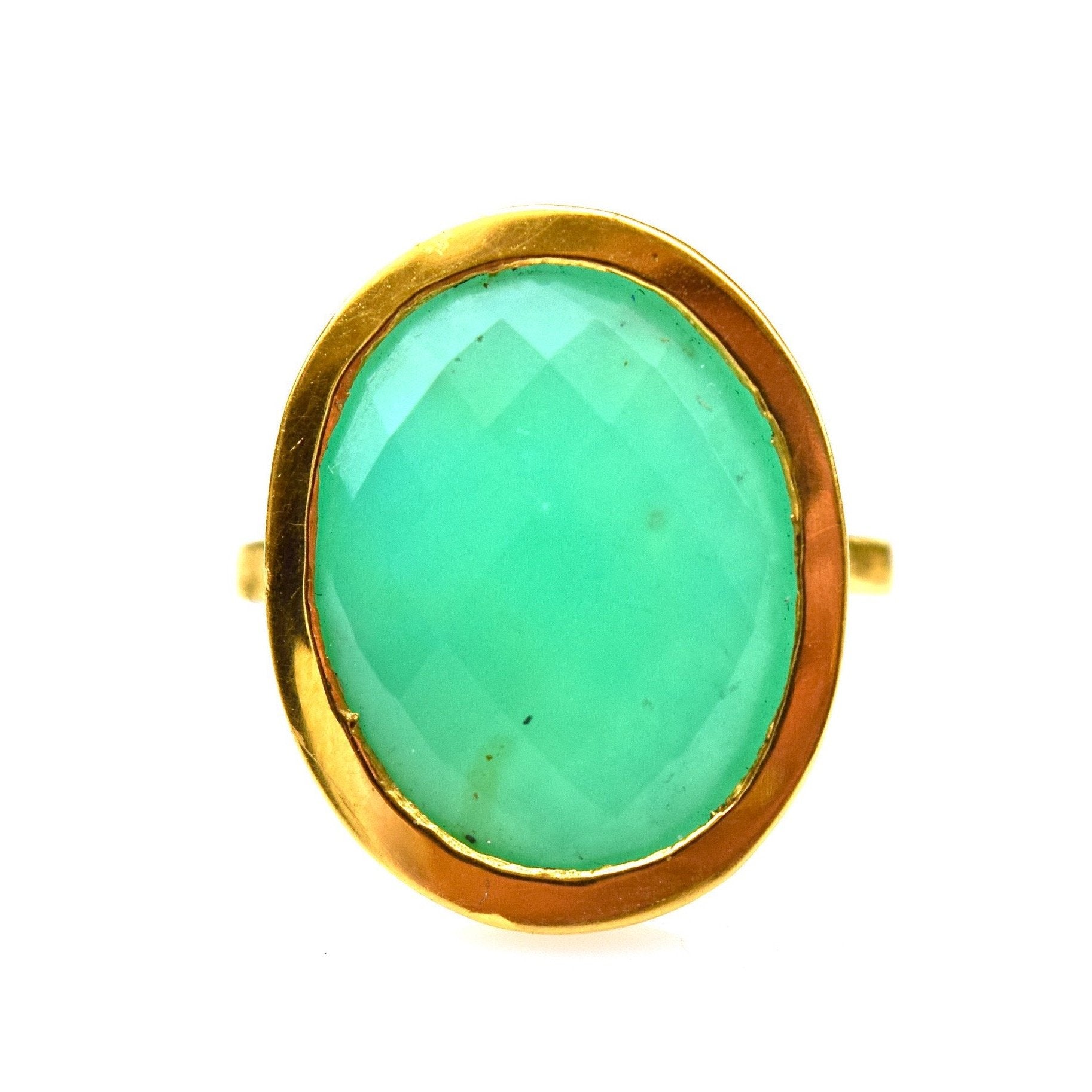 18k Gold & Chrysoprase Ring