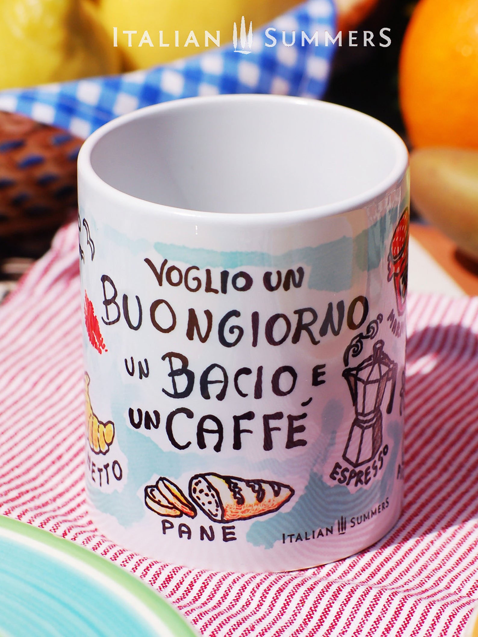 Italy mug Voglio un buongiorno, un bacio e un caffe by Italian Summers