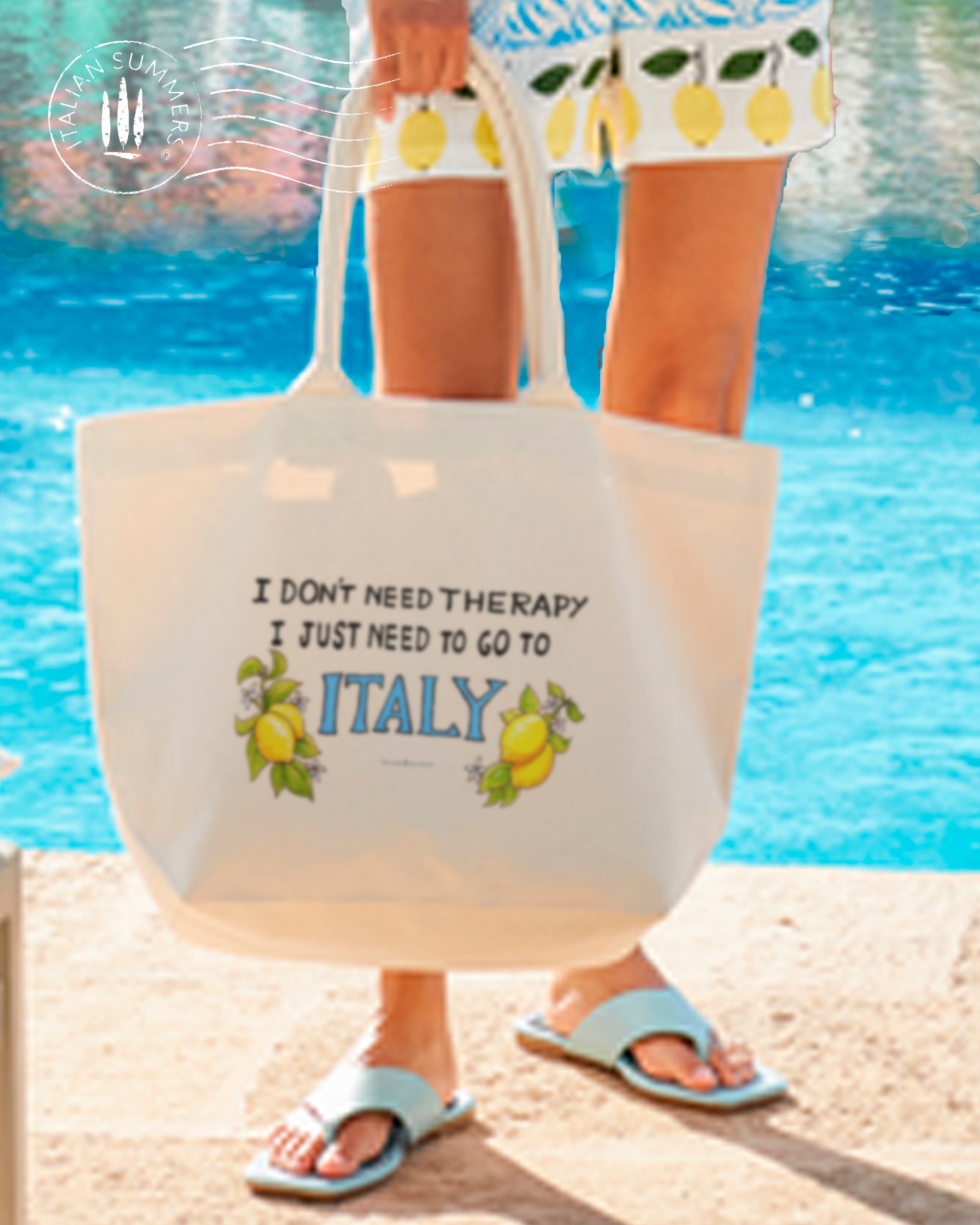 Tote bag I don't need therapy, I just need to gon to Italy by Italian Summers