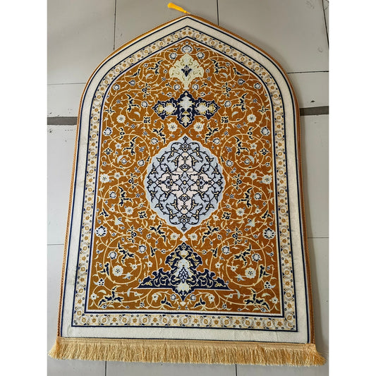 Tapis de prière musulmane, motif islamique, tapis de prière musulmane, épais  et brodé, tapis de prière arabe, antidérapant, idéal pour  voyager/maison/bureau/masjid/hajj/Umrah : : Maison