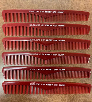 Krest / 9 Burgandy Clipper hair comb Extra Thin Taper : 7 1/2" - pack of 6 - Choice Forever Beauty 