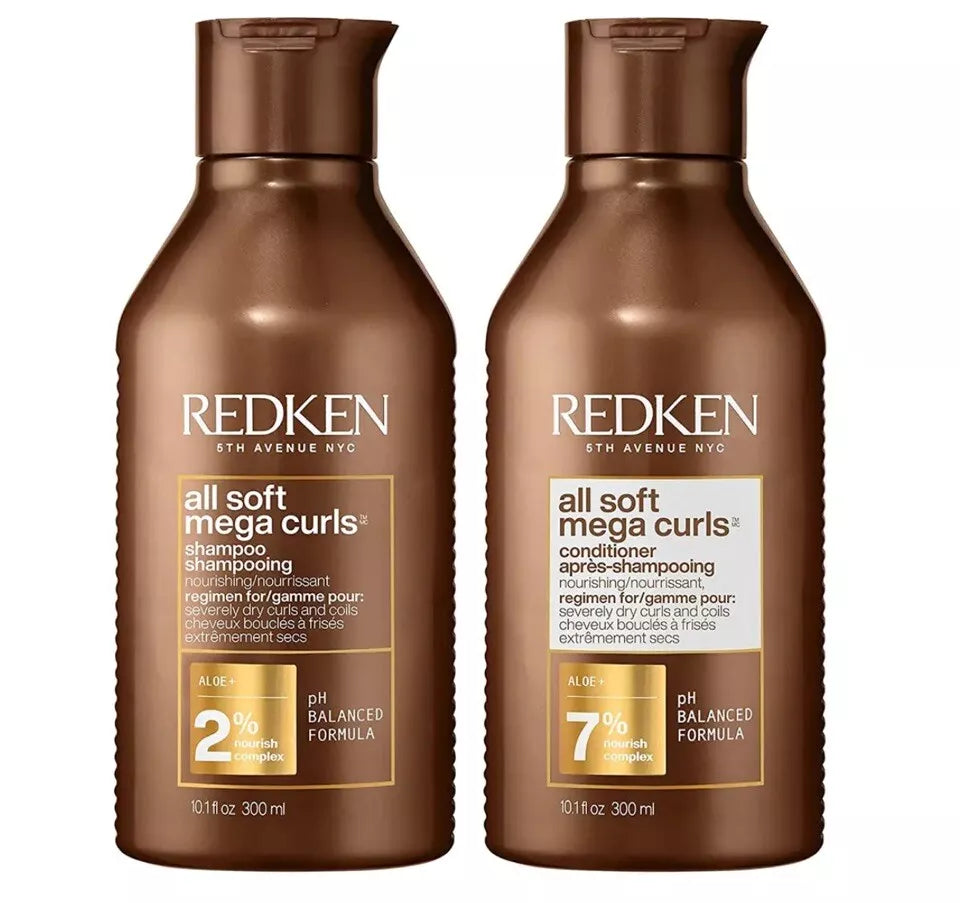 Redken All Soft Mega Curls Shampoo & Conditioner 10.1 oz DUO new pacakge -BFc
