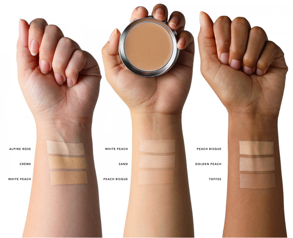 100% pure cream foundation swatches