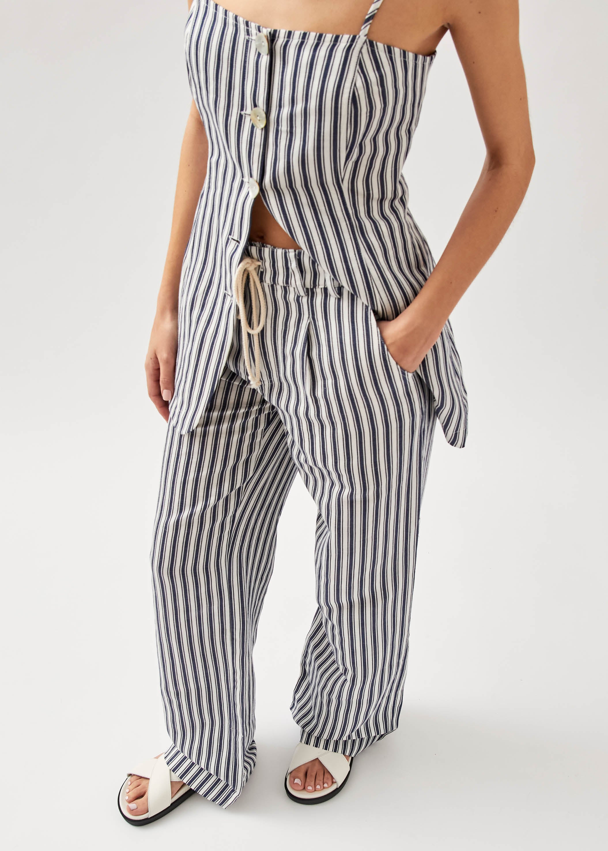 Suzette Stripes Blue And White Trousers