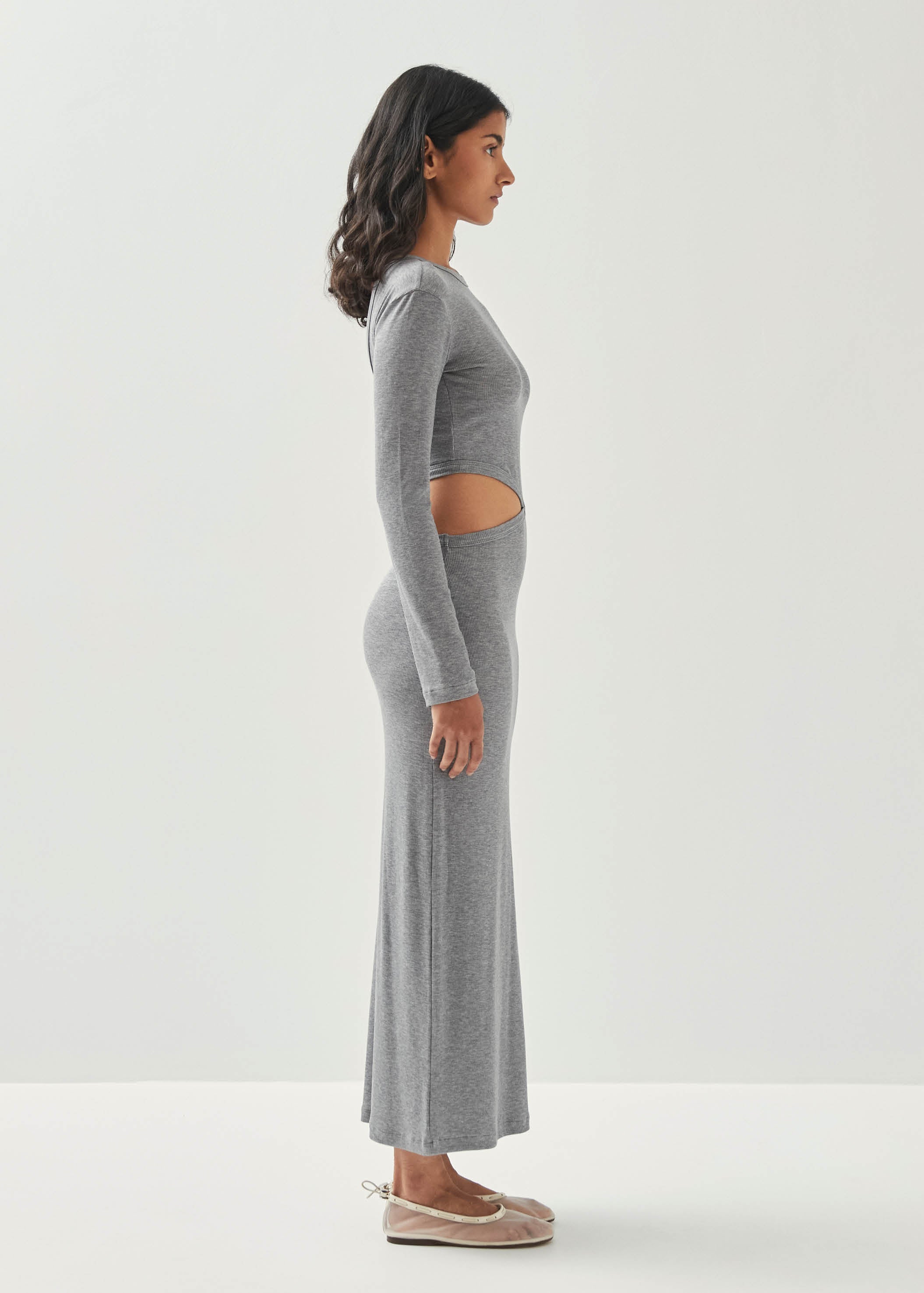 Belle Grey Melange Dress