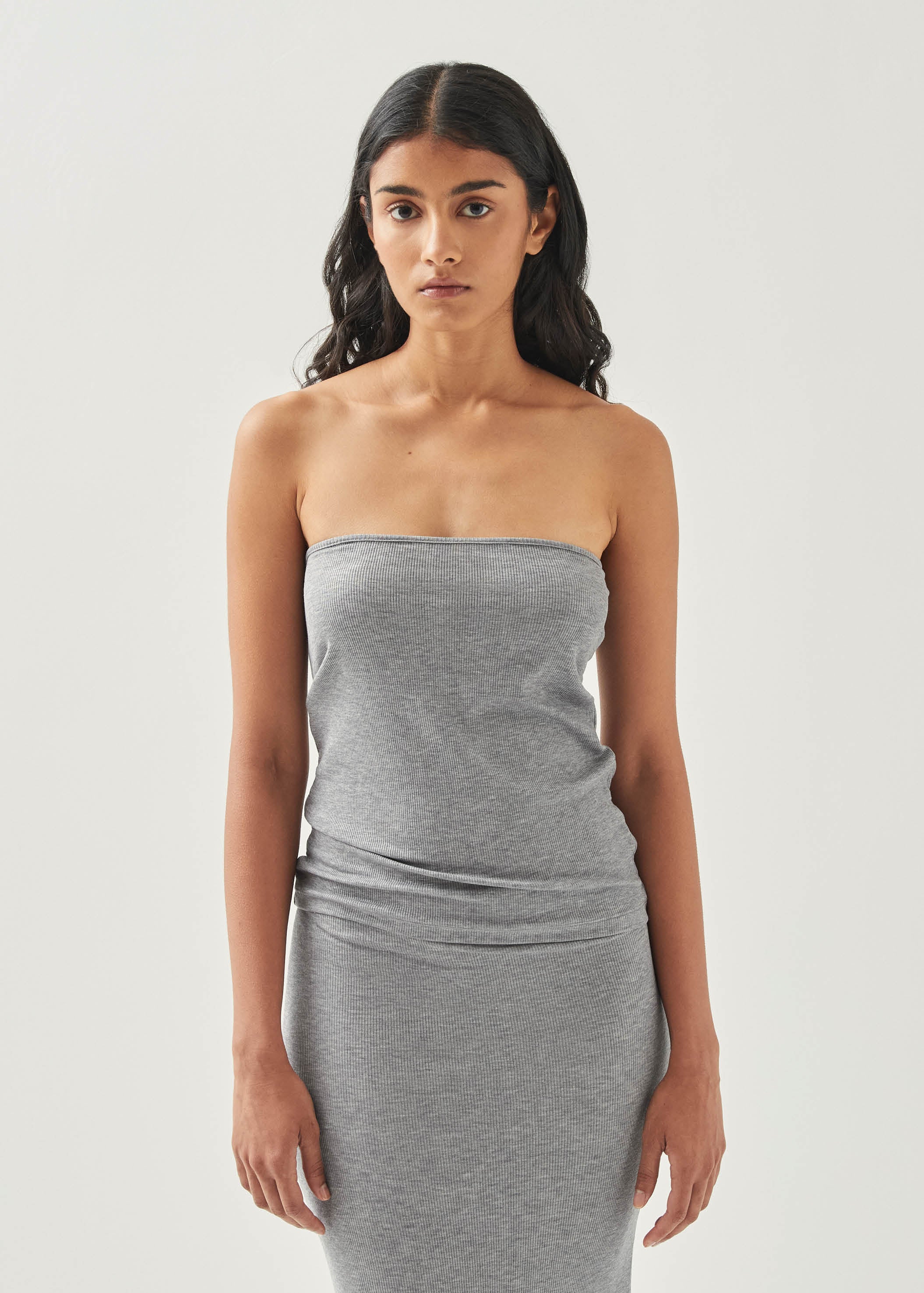 Mona Grey Melange Top