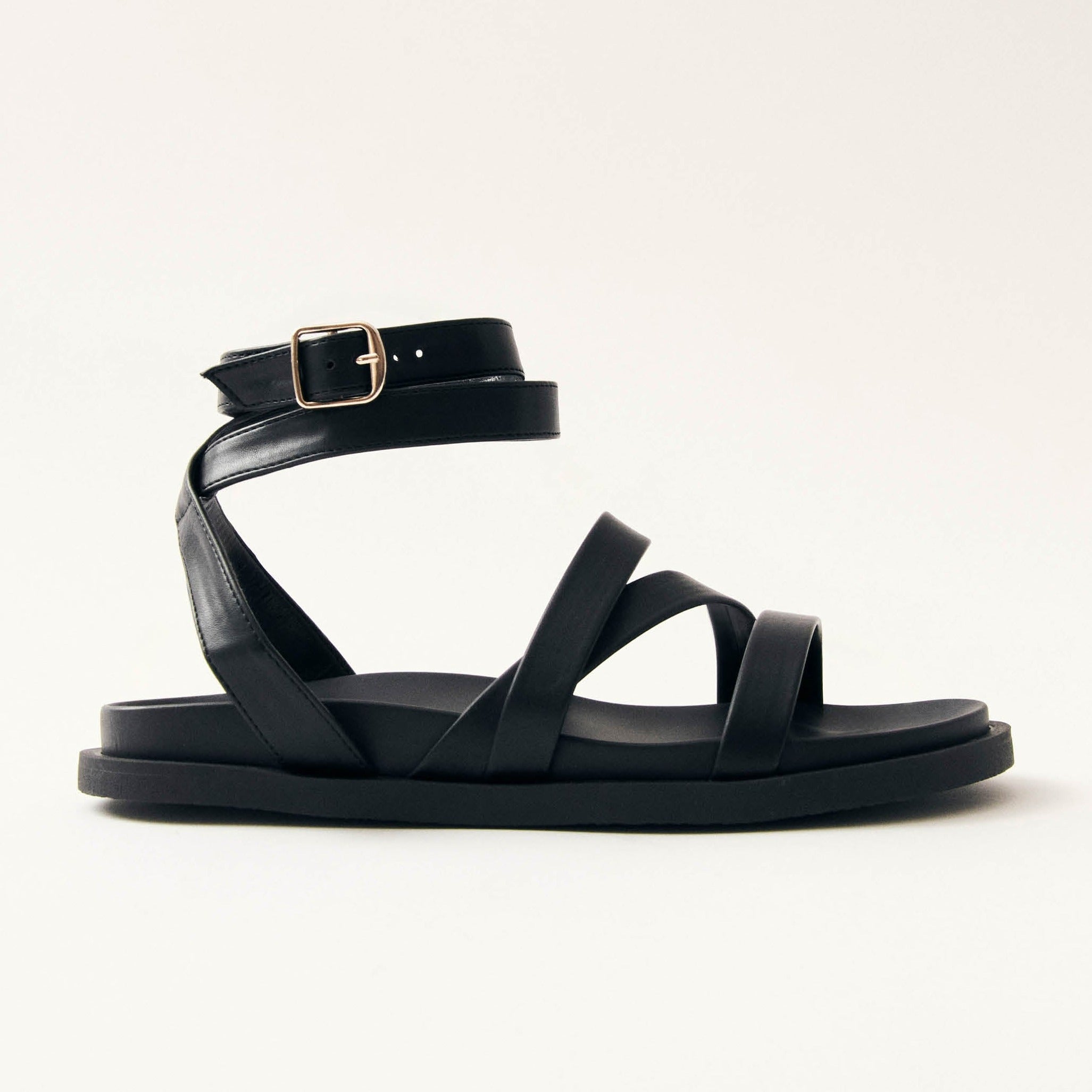 Betina Black Vegan Leather Sandals