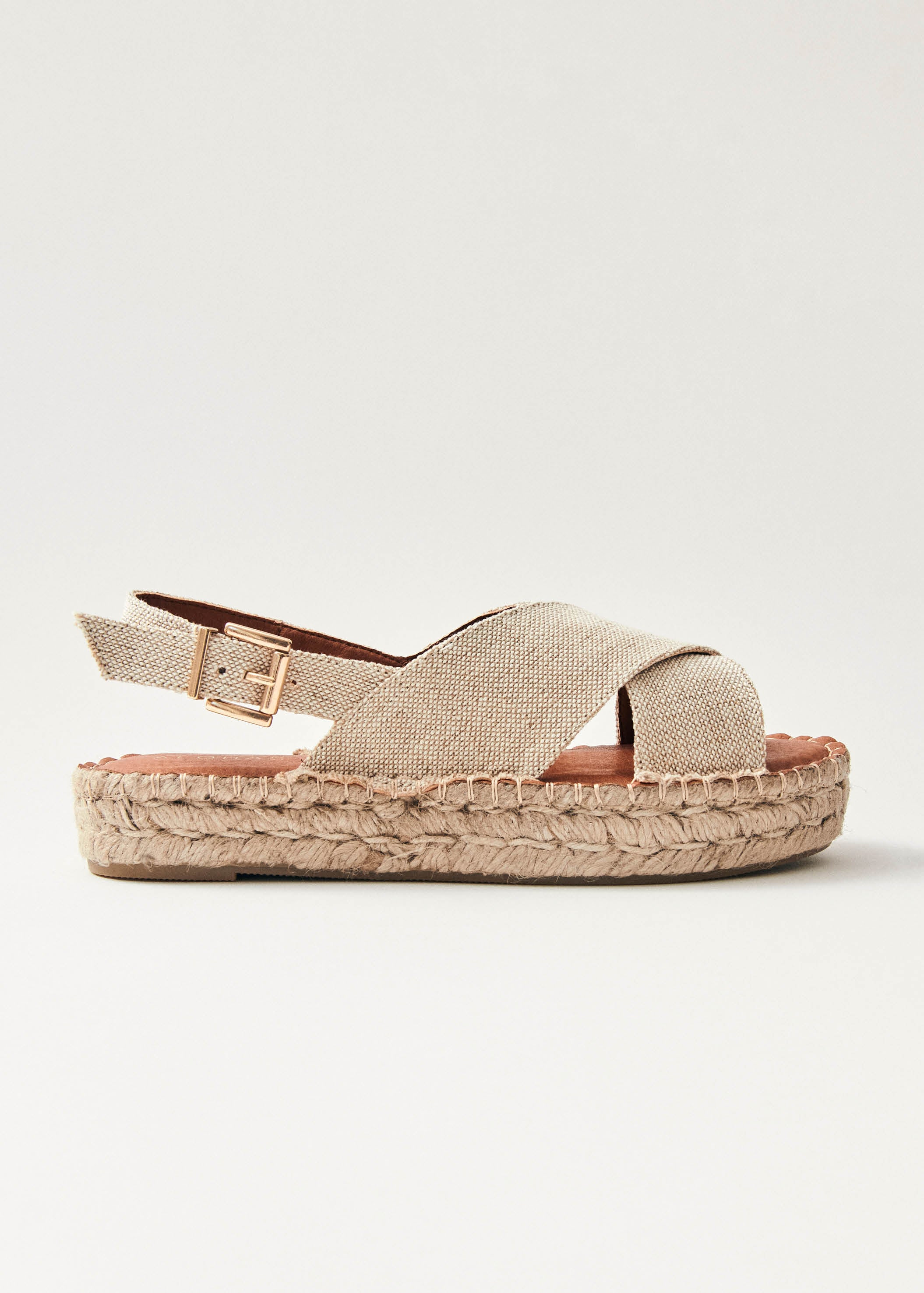 Crossed Linen Beige Espadrilles