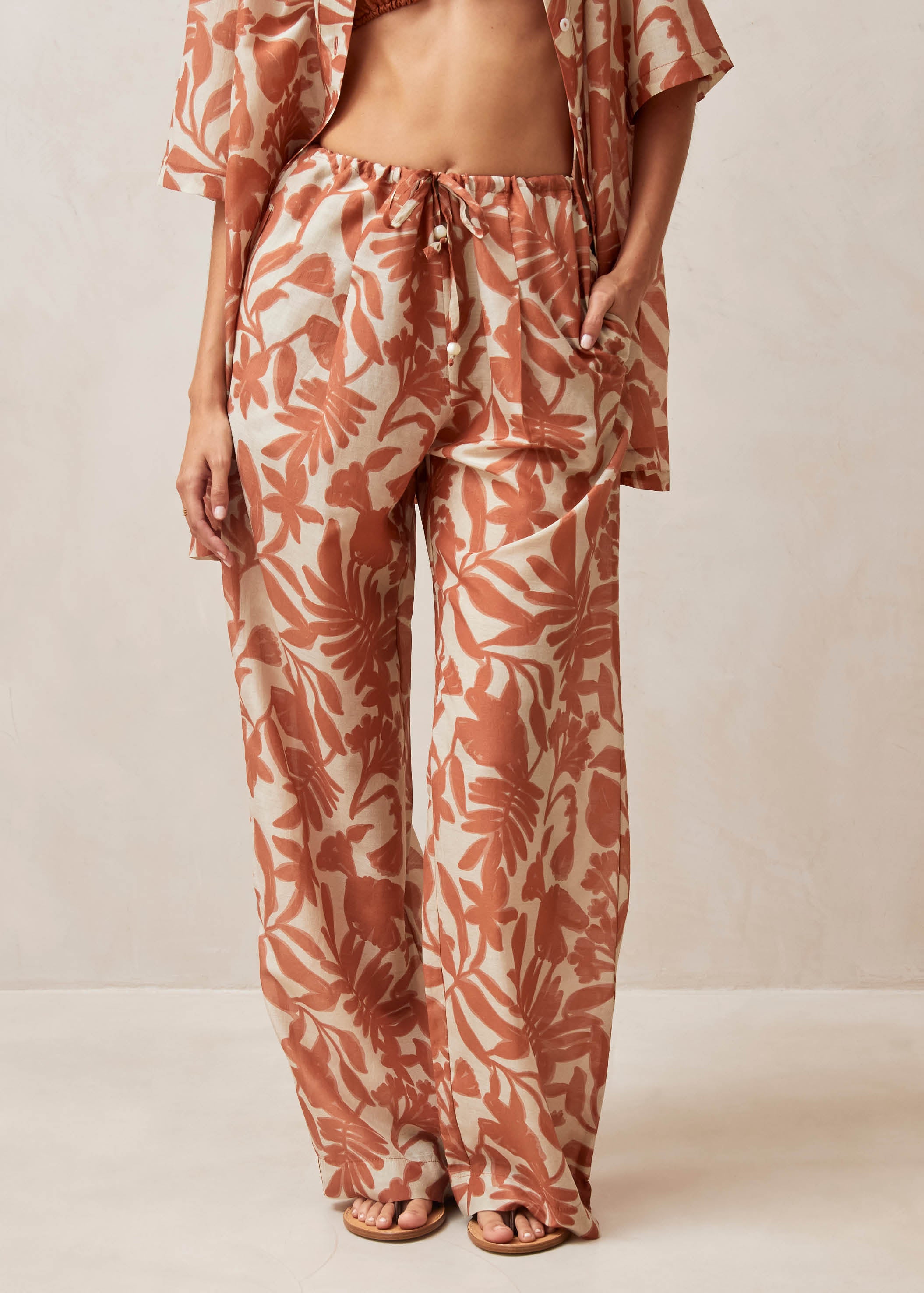 Tiki Floral Orange Pants