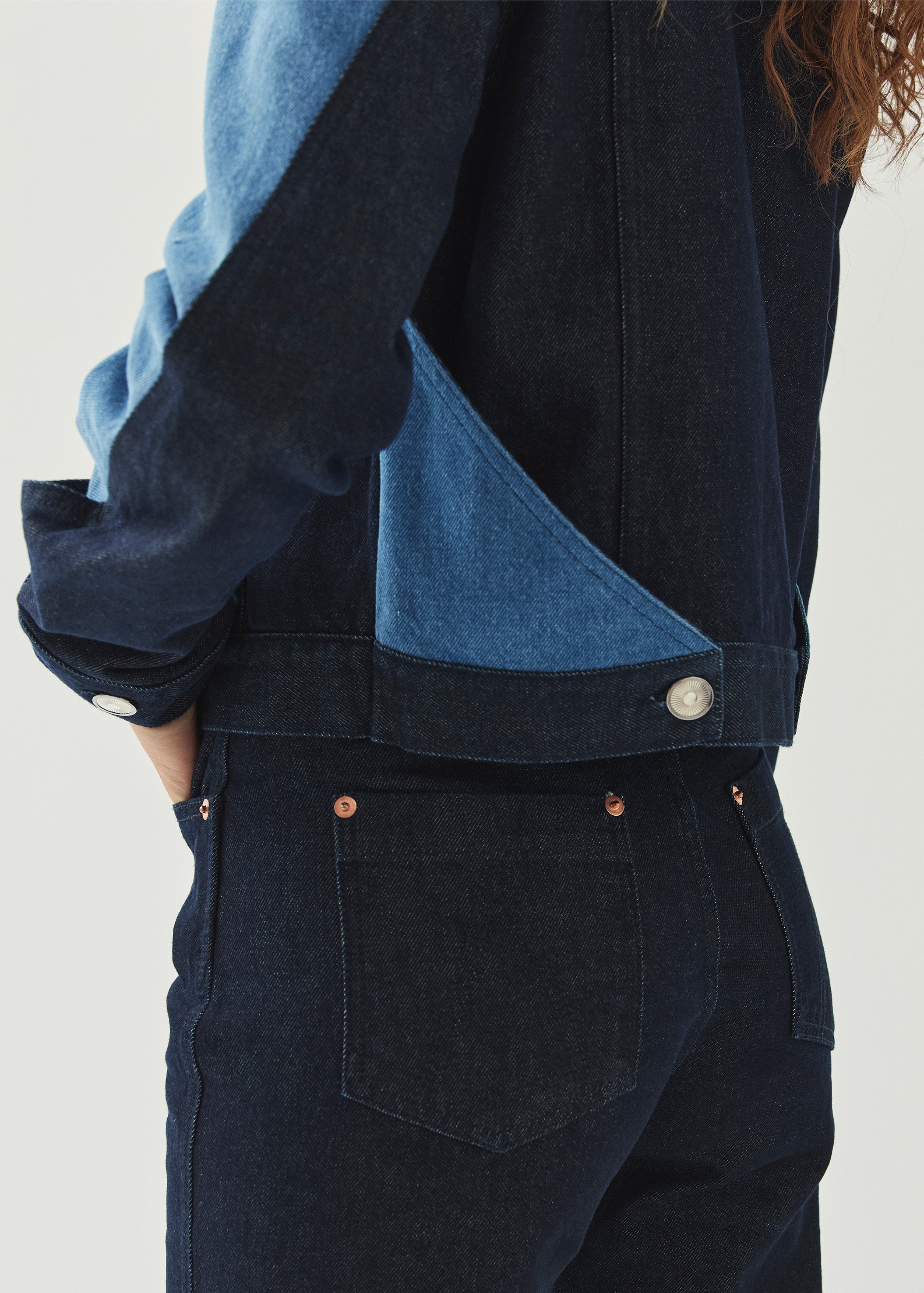 Sand Bicolor Indigo Denim Jacket