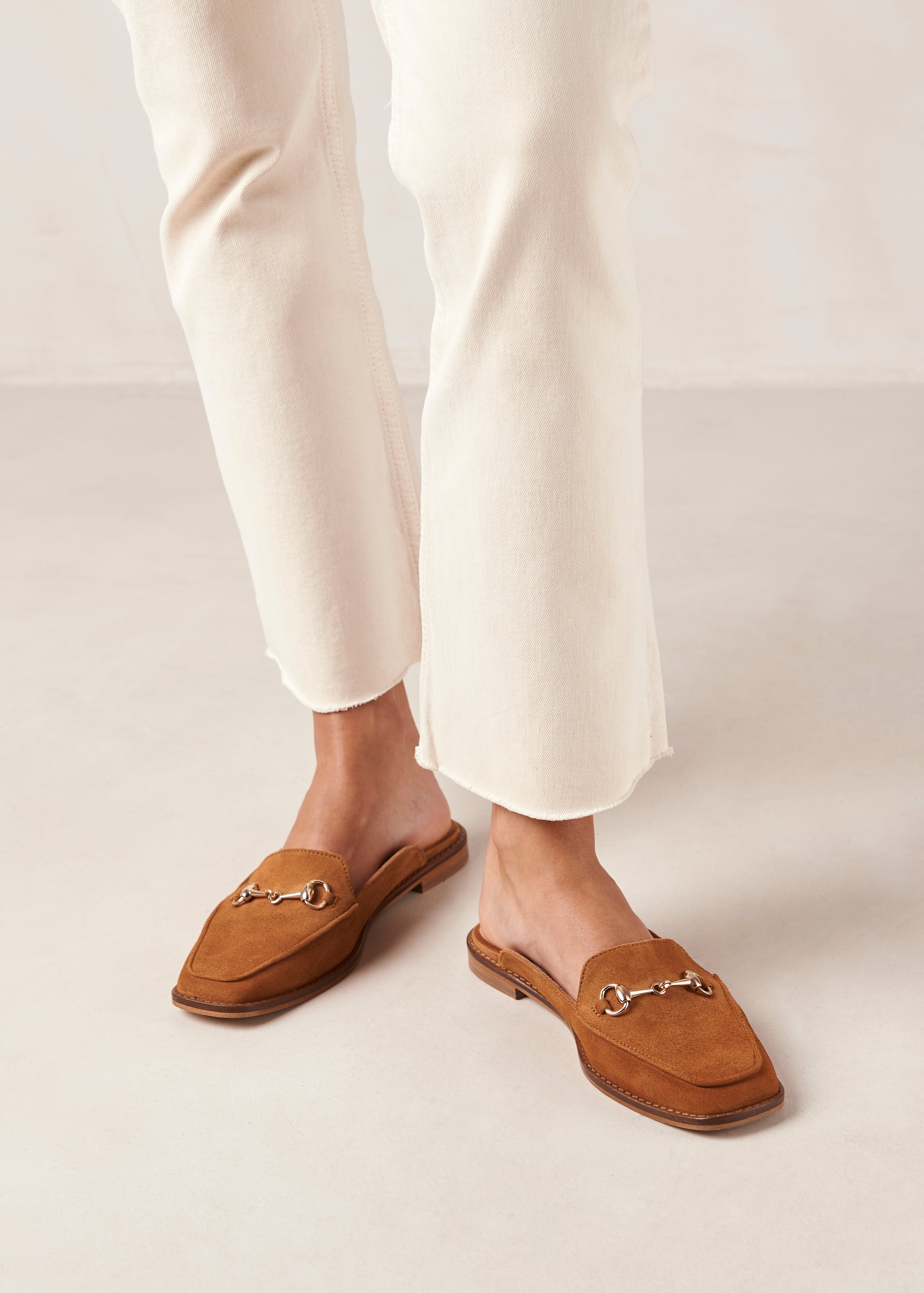 Kais Suede Adobe Leather Mules