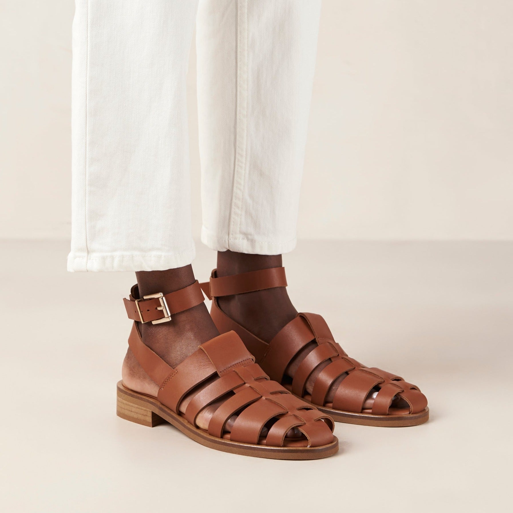 Perry Tan Leather Sandals