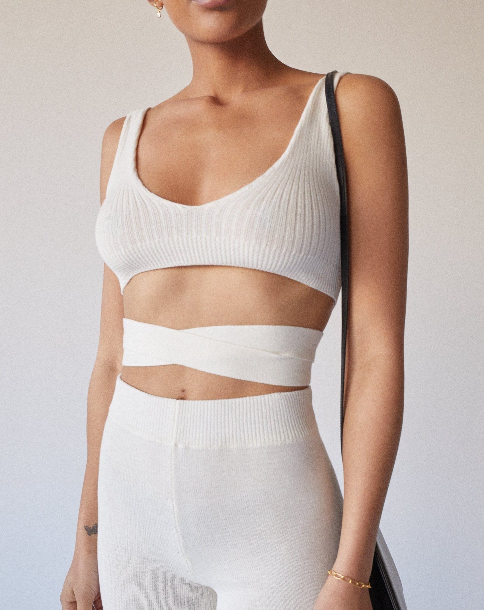 Bare Bra Knit Top Cream