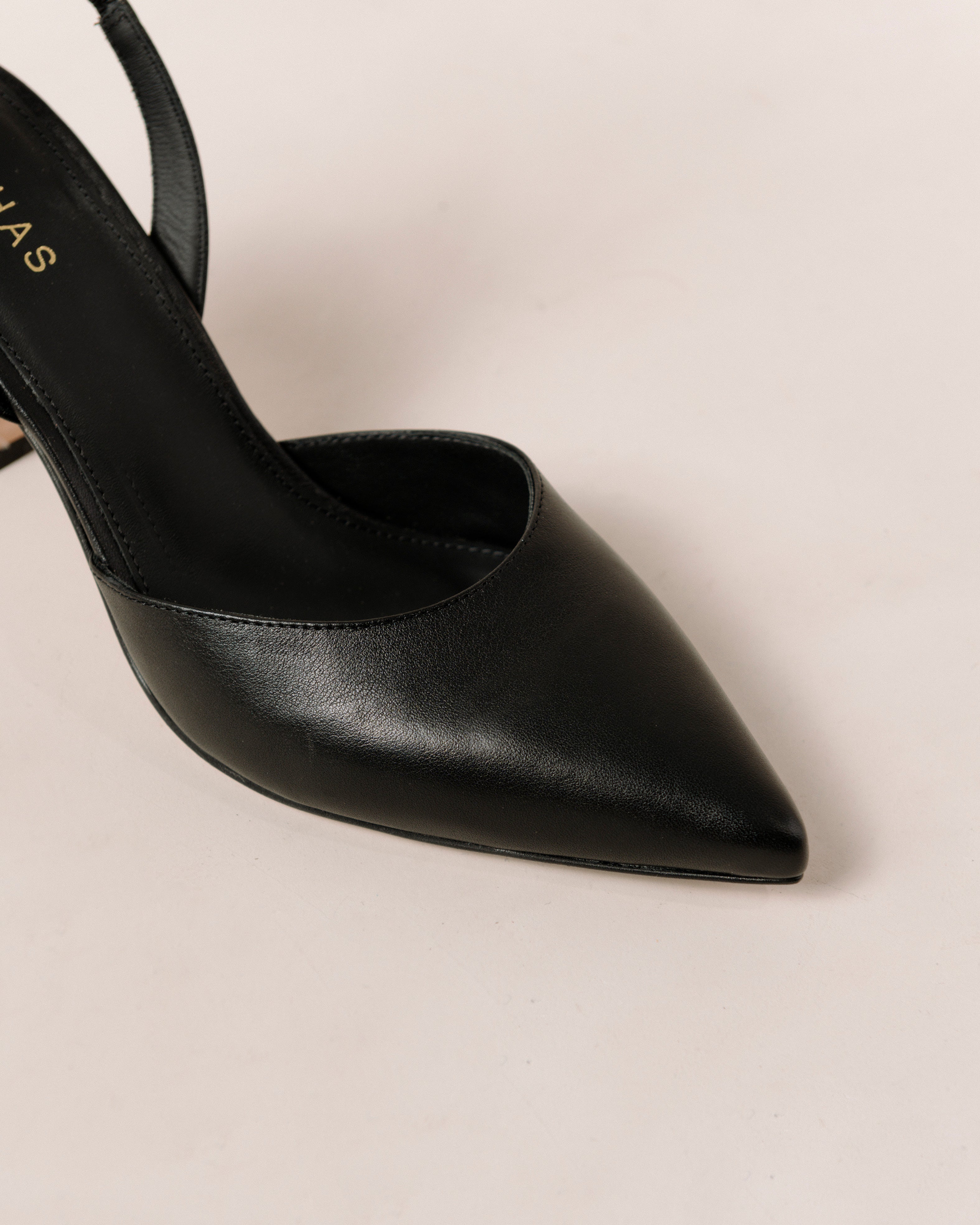 Cinderella Black Leather Pumps