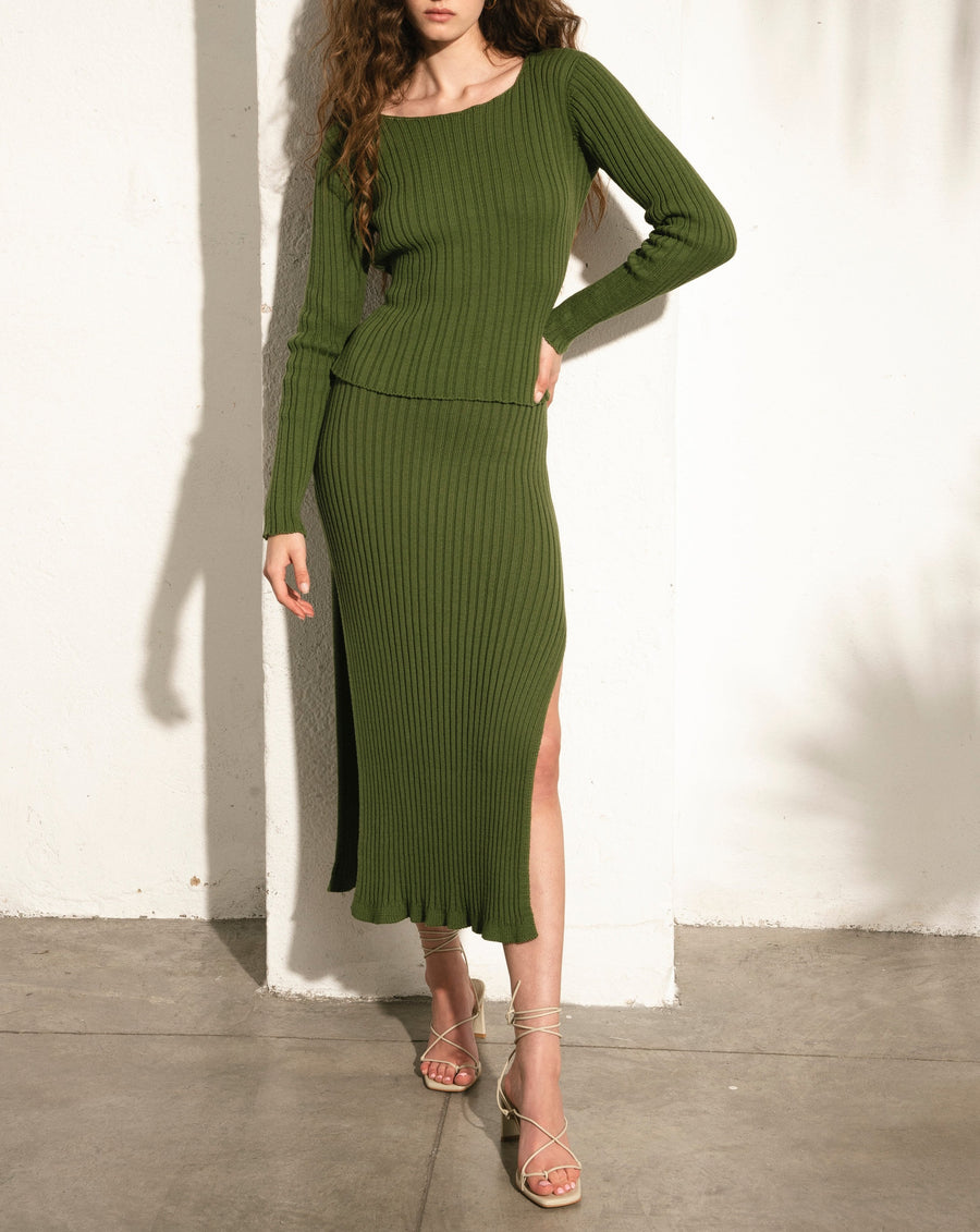 Emerald green knit top sweaters ALOHAS