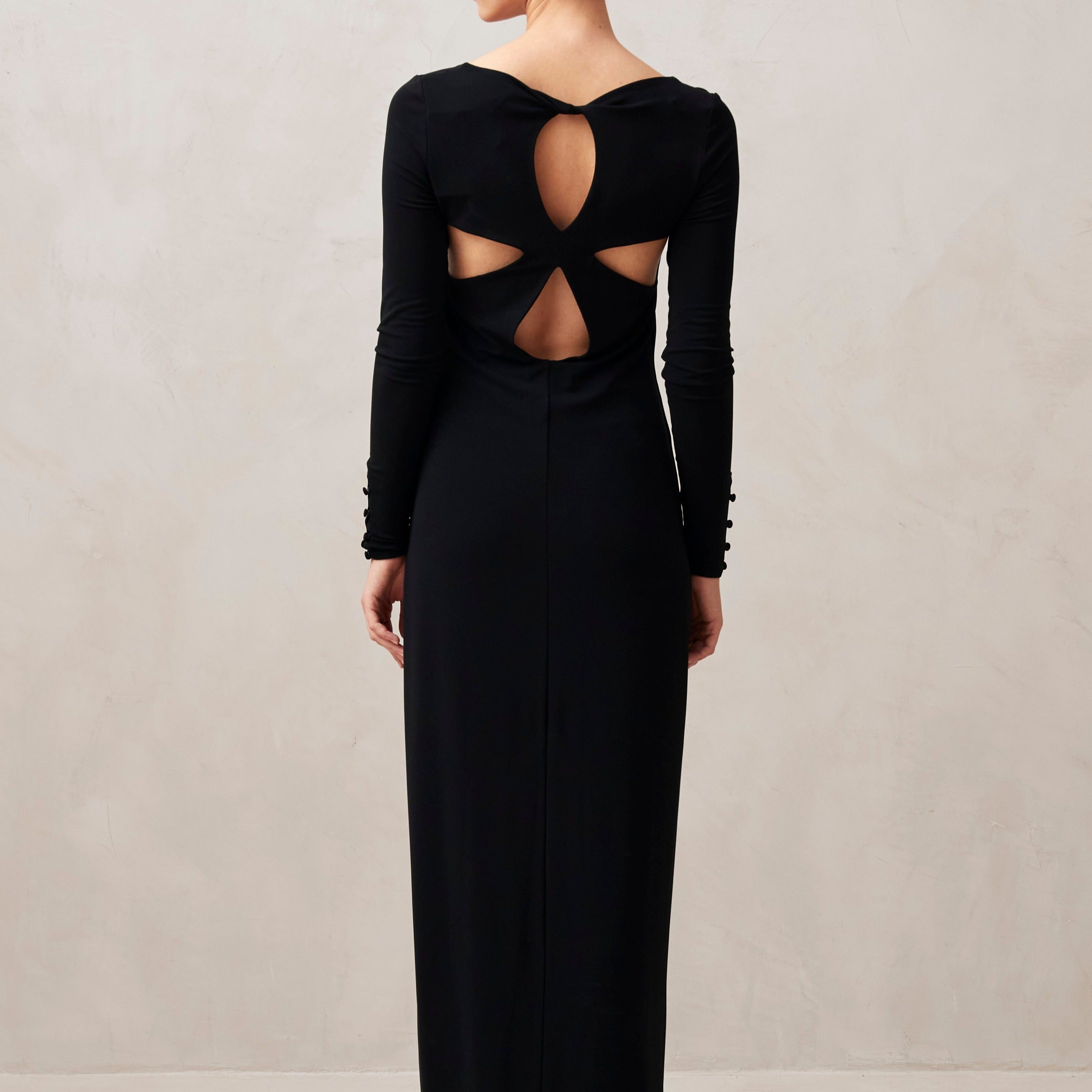 Freja Black Midi Dress