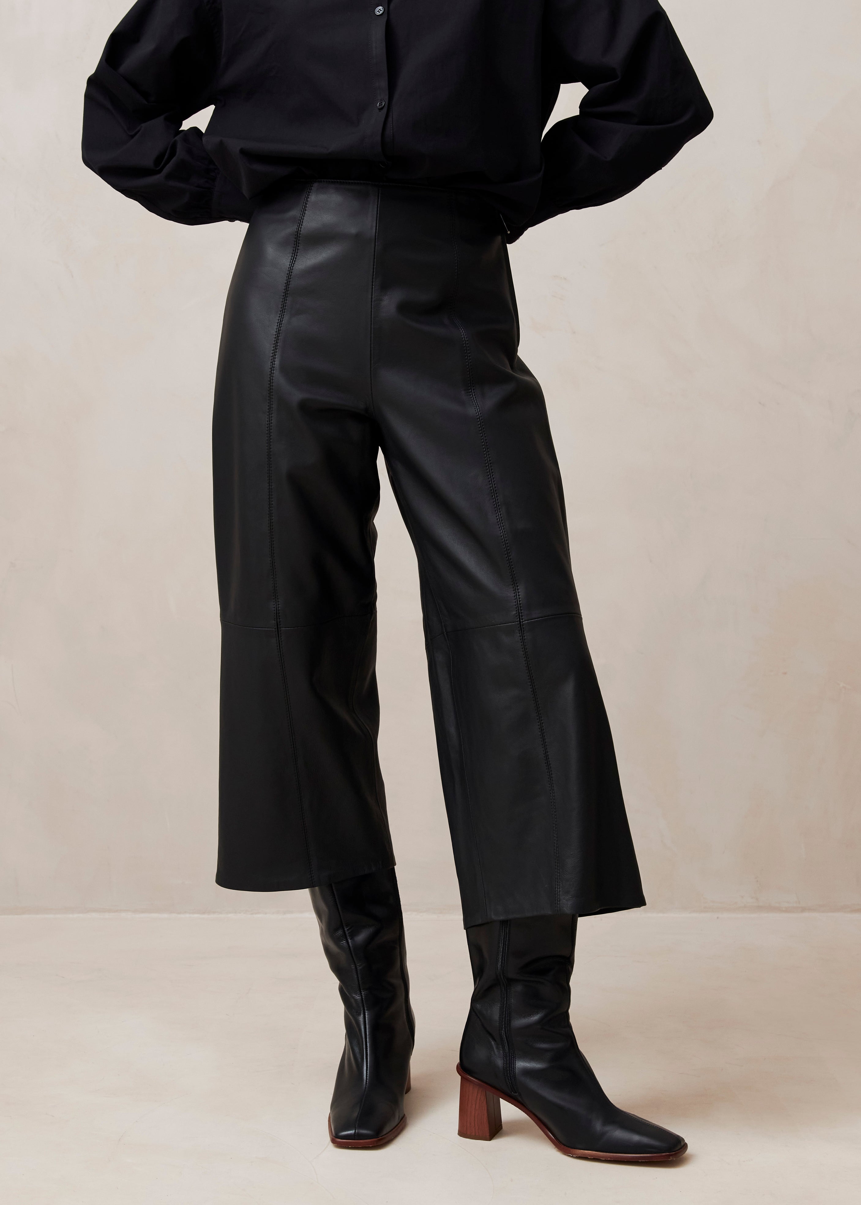 Montpellier Black Leather Pants