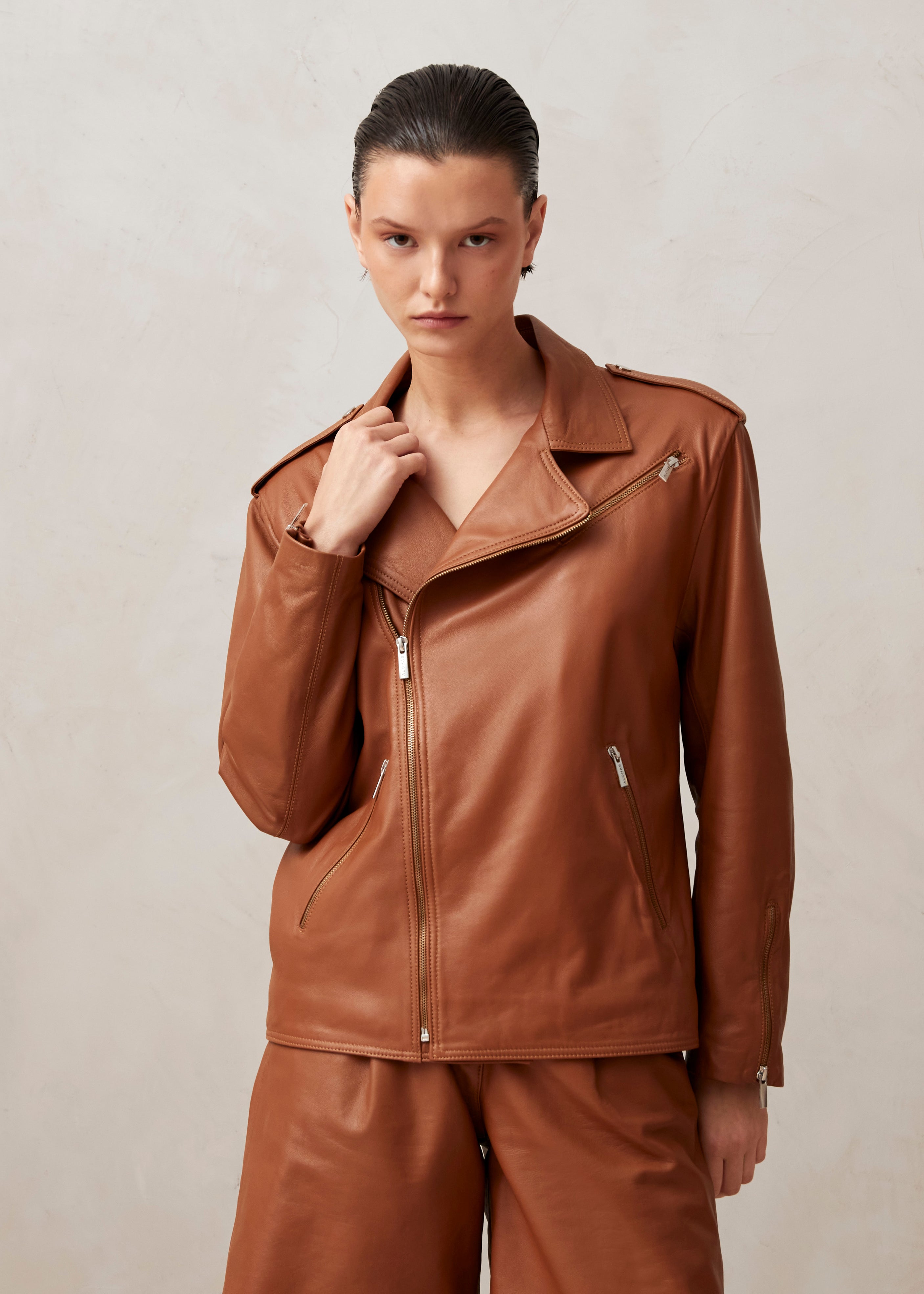 Paris Camel Leather Jacket