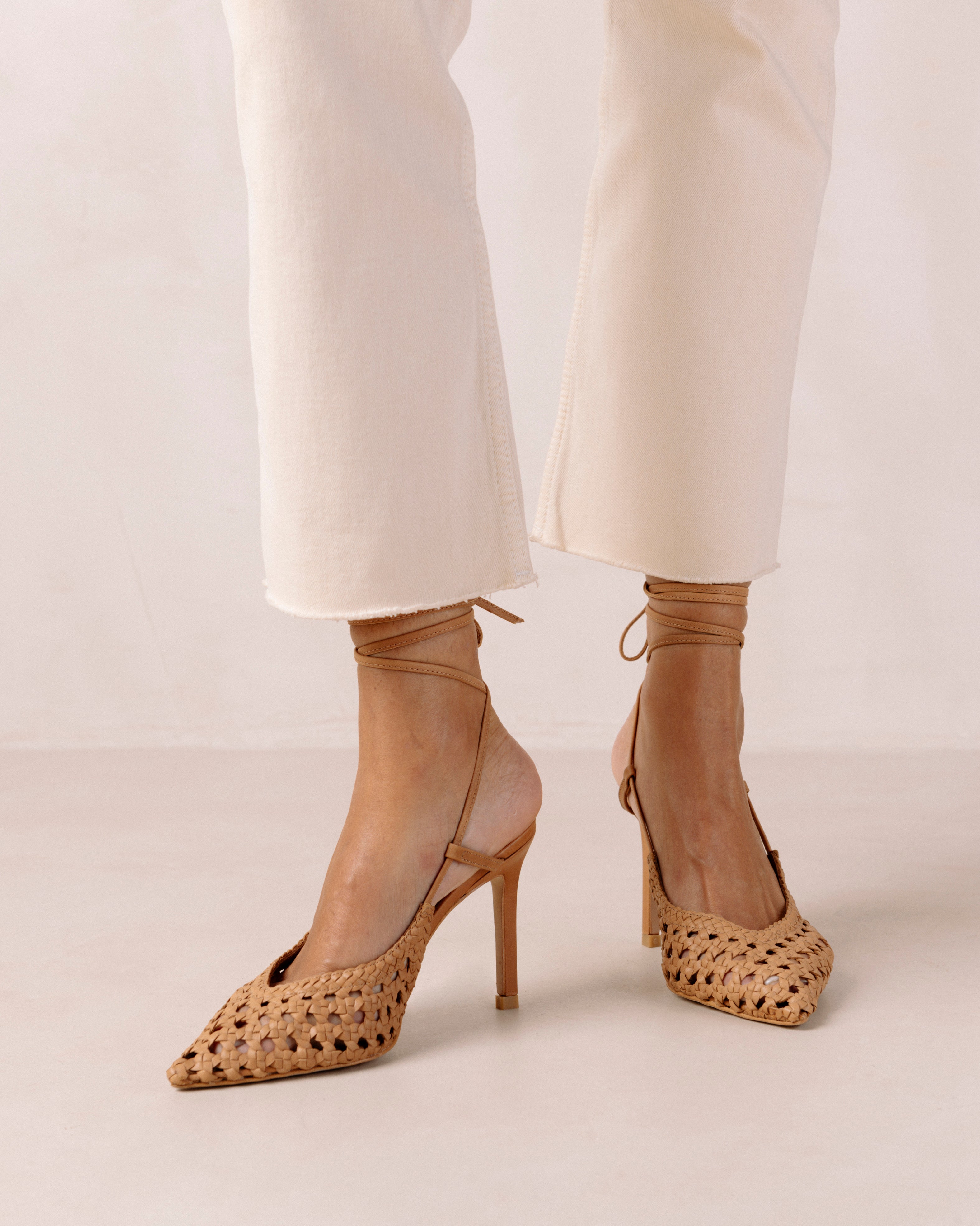 Sandstorm Camel Leather Pumps