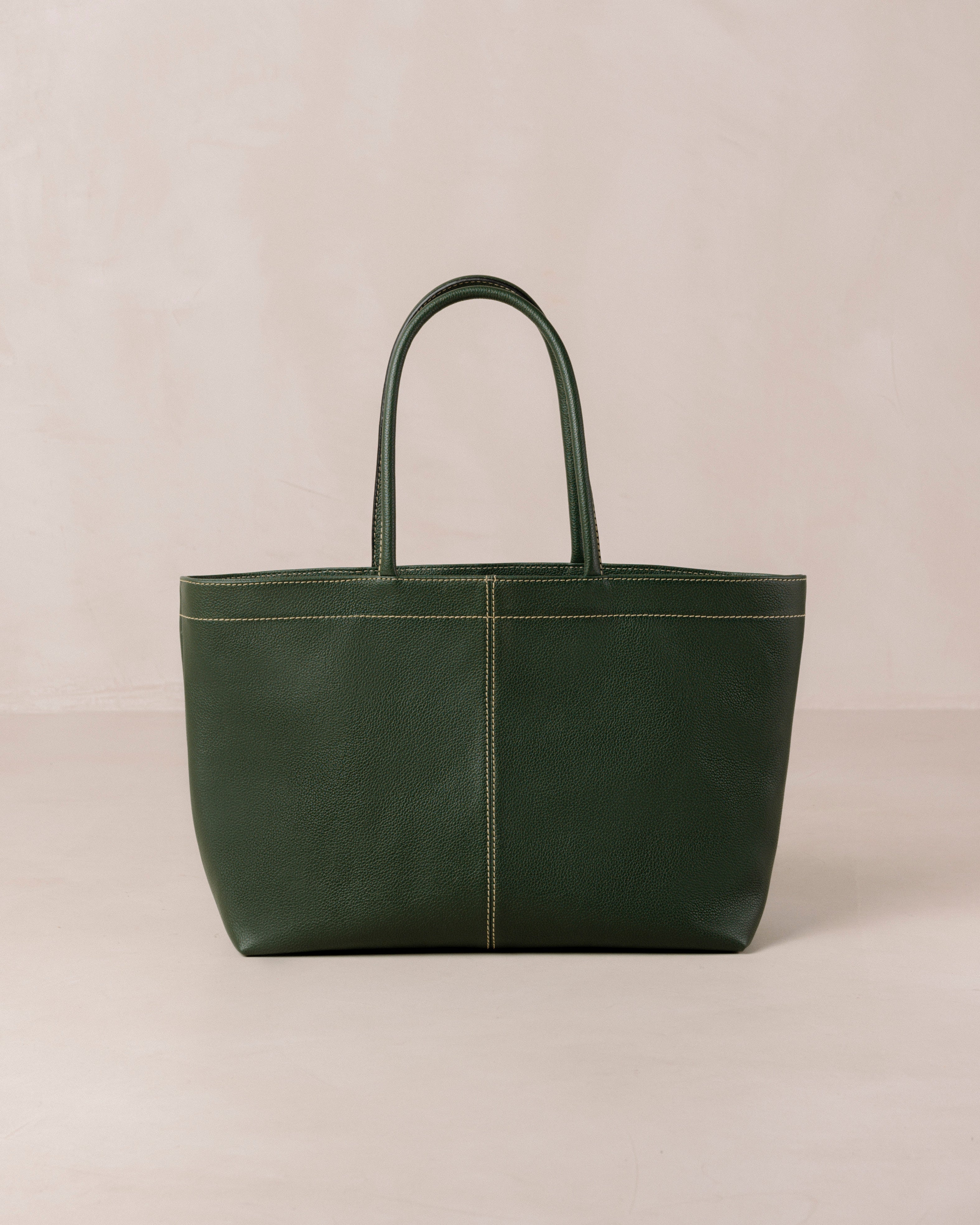 The F Forest Green Leather Tote Bags