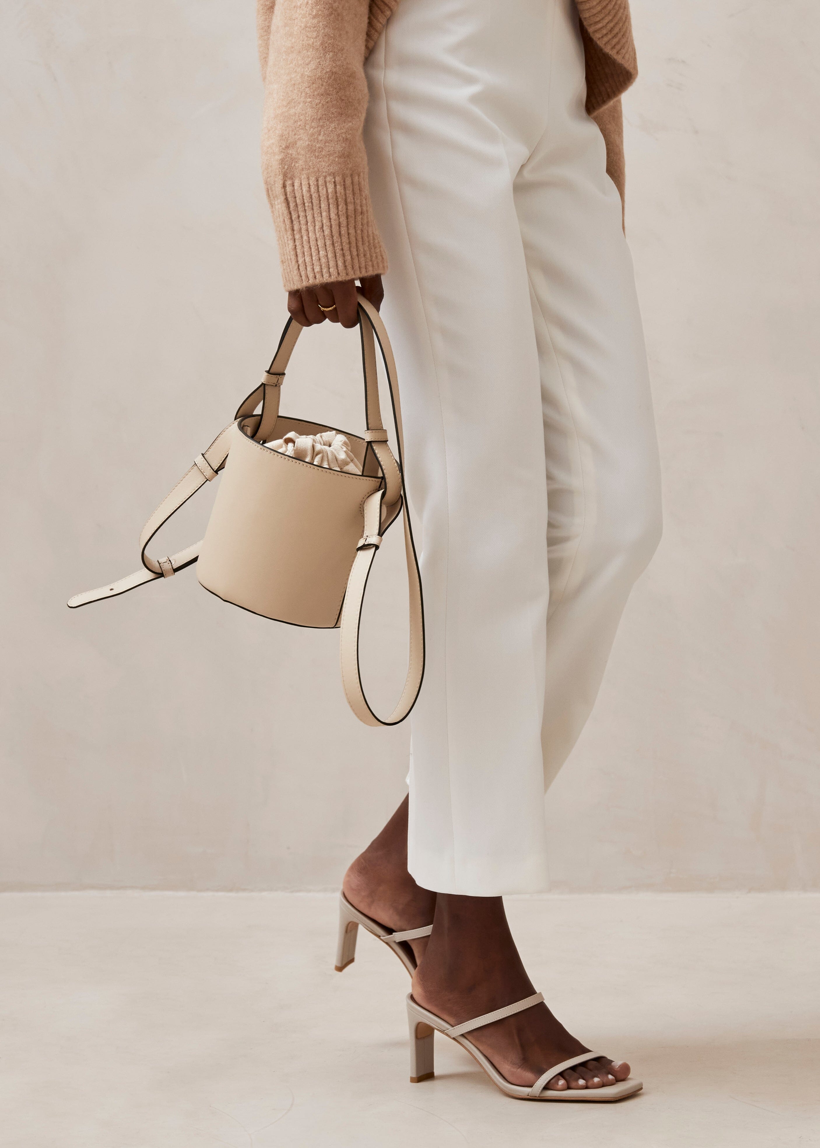 The U Cream Leather Crossbody Bag