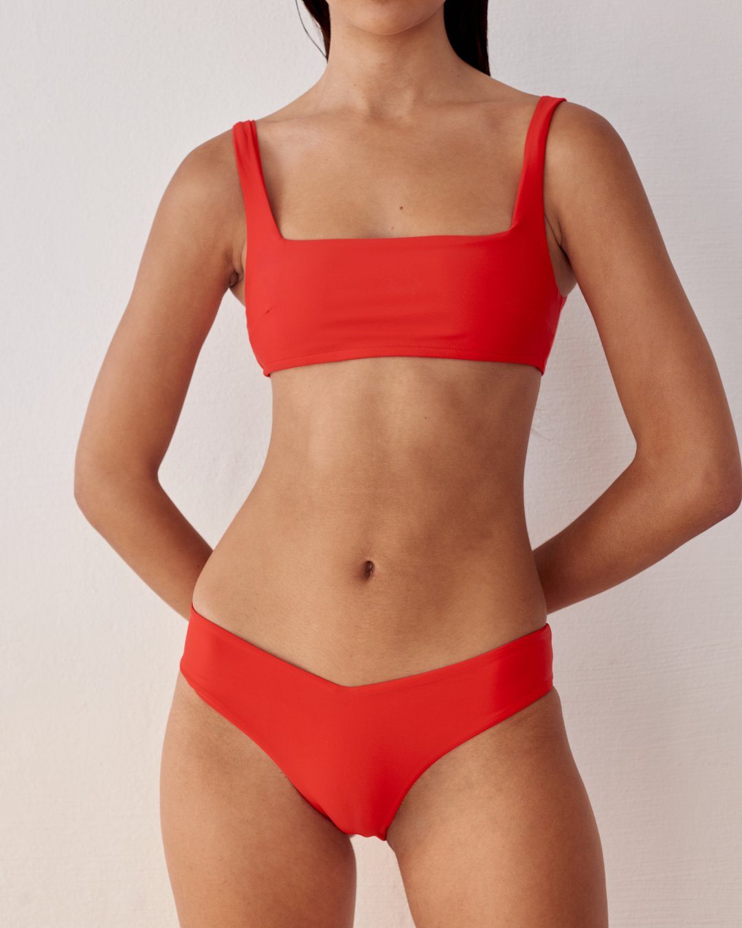 The V Red Leather Bikini Bottom