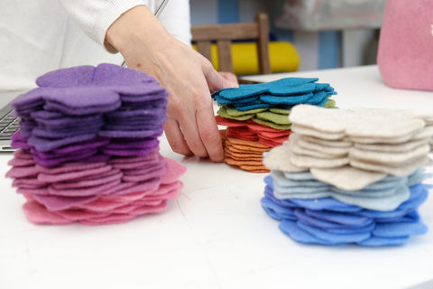 feltro di lana in diversi colori