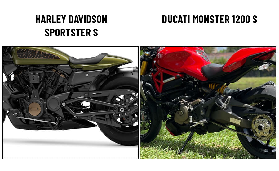 Drivetrain Comparison Of Monster 1200 S and Sportster S