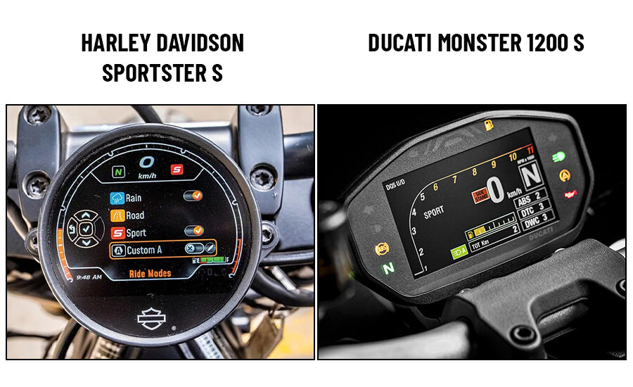 Speedometer Comparison of Sportster S & Ducati Monster 1200S