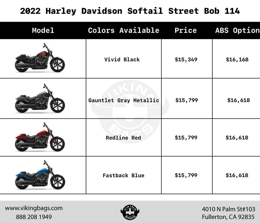 Colors and Cost: Harley Softail Street Bob 114