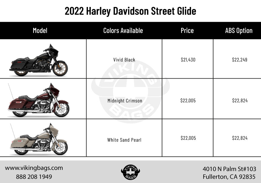 Colors and Cost: Harley Davidson Street Glide