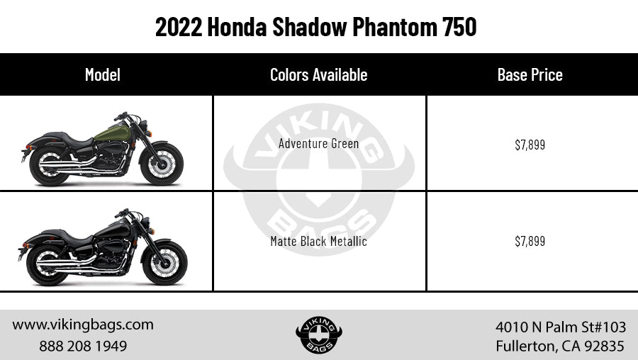 Colors and Cost: Honda Shadow Phantom 750